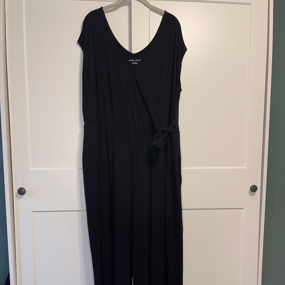 Ava & Viv Black Jersey Jumpsuit